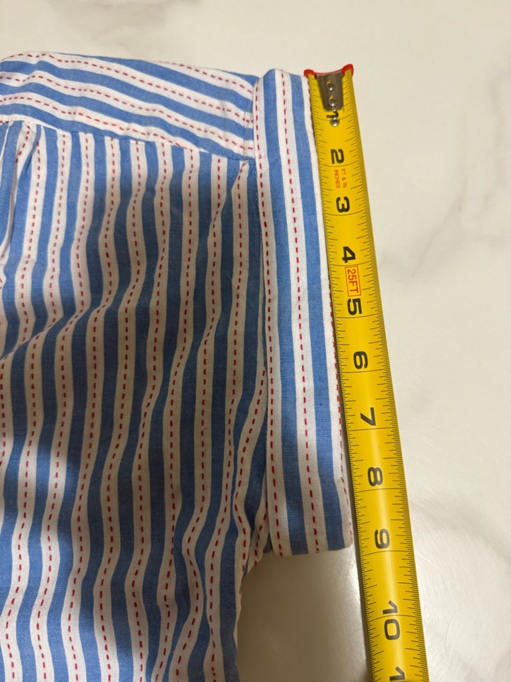 LOFT White and Blue Striped Button Down Shirt - Picture 15 of 15